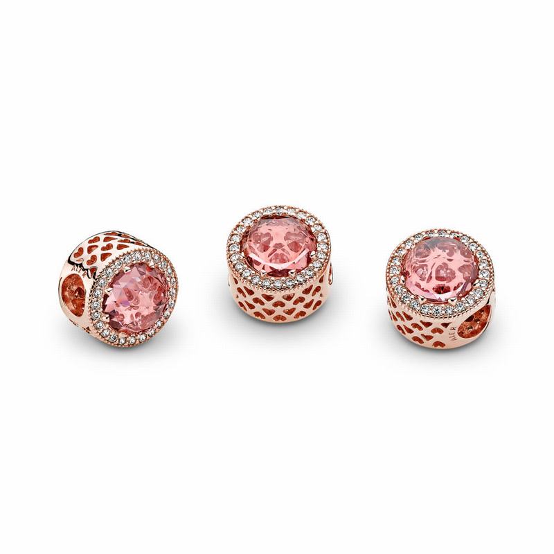 Pandora Rose™ Radiant Hearts Charm - Pandora Rose/Pink/Mixed Stones/Cubic Zirconia - Canada | PI8165